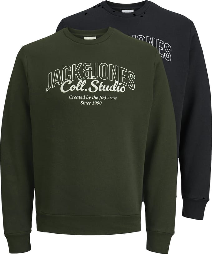 JACK&JONES PLUS - JJMAKOTO SWEAT CREW NECK 2PK MP PLS - Heren - Sweaters
