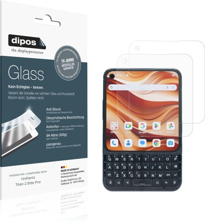 dipos – 2x Matte Pantserfolie geschikt voor Unihertz Titan 2 Elite Pro | 9H Screenprotector