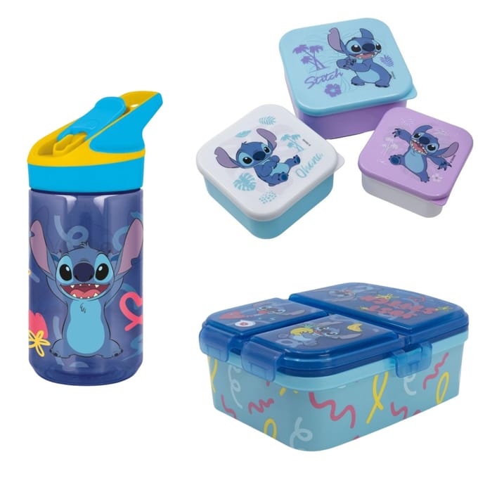 Lilo & Stitch lunchset; lunchbox, snackbox en drinkfles