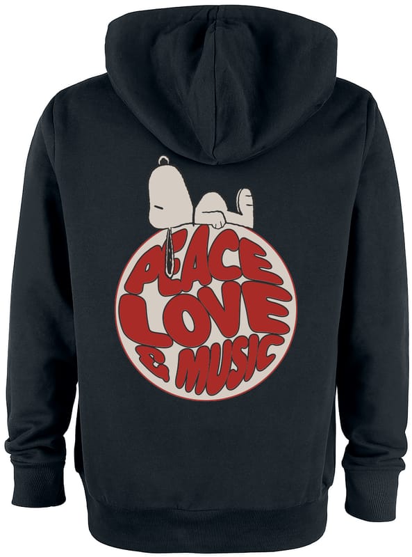 Peanuts Trui met capuchon - Snoopy Love - XL - voor Mannen - zwart