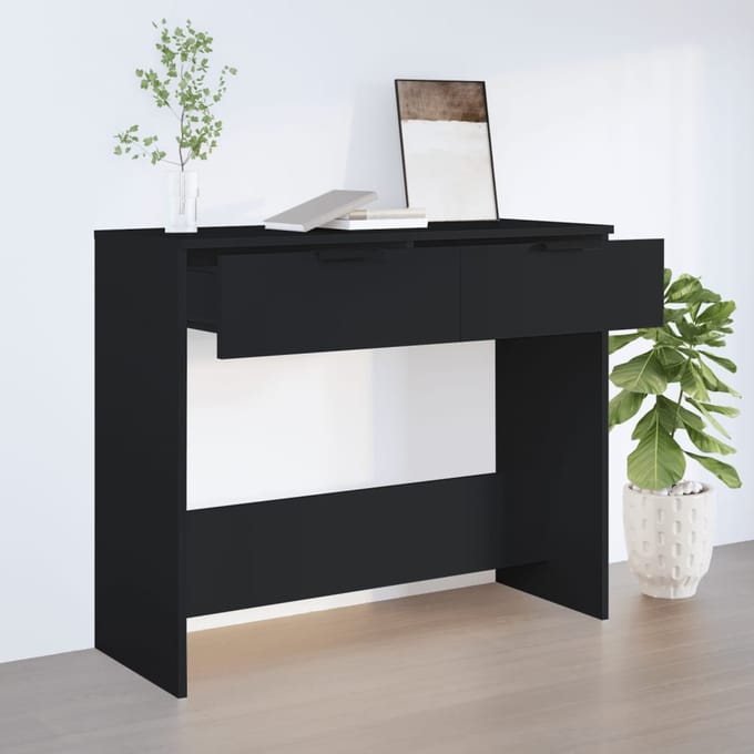 vidaXL - Wandtafel - 90x36x75 - cm - bewerkt - hout - zwart