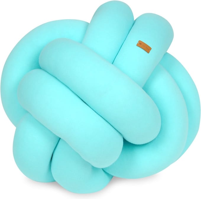Knot kussen - turquoise - 35x35 cm - sierkussen