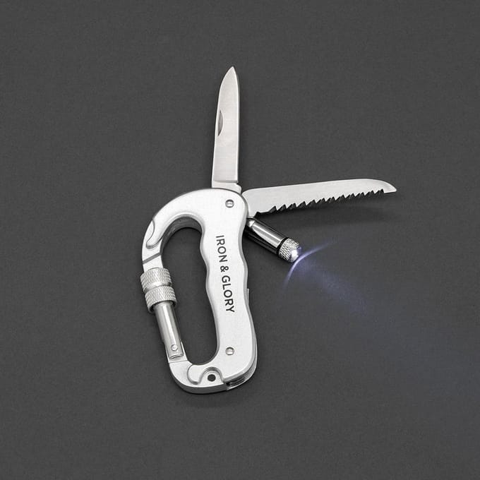 Iron & Glory - Always Ready 4-in-1 Carabiner Multitool - LED Lamp
