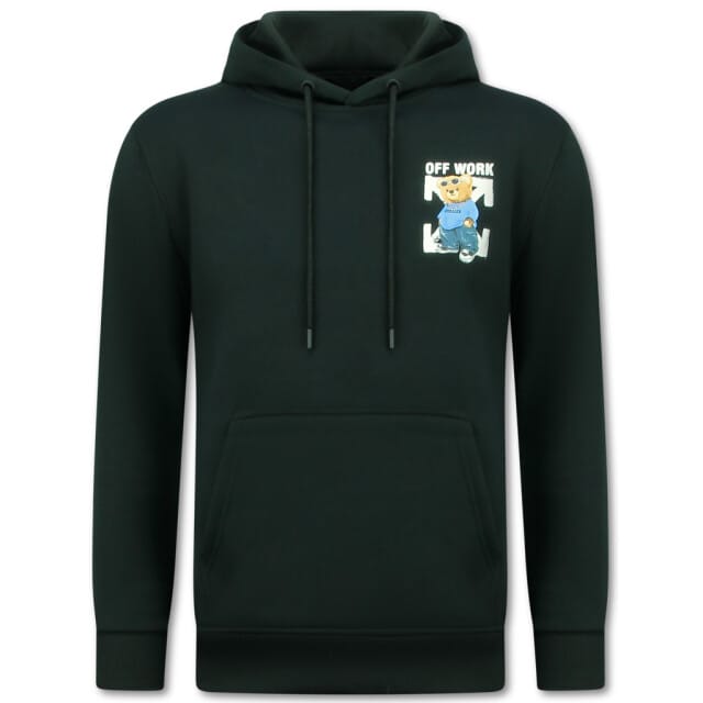 Oversized Hoodie Heren met Capuchon - Off Work - Dik Geweven - 5989 - Zwart