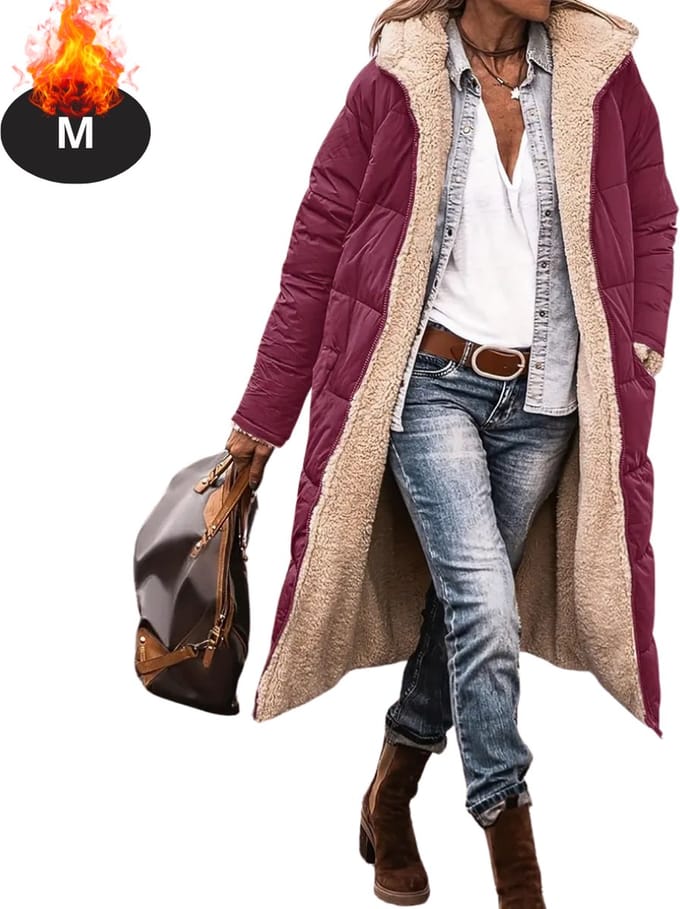 Nivard Winterjas - Parka - Dames - Winter - Jas - Volwassen - Stijlvol - Rood - M
