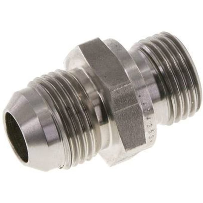 JIC  Dubbele Nippel G1/2'' X UNF 7/8''-14 RVS FKM 210bar