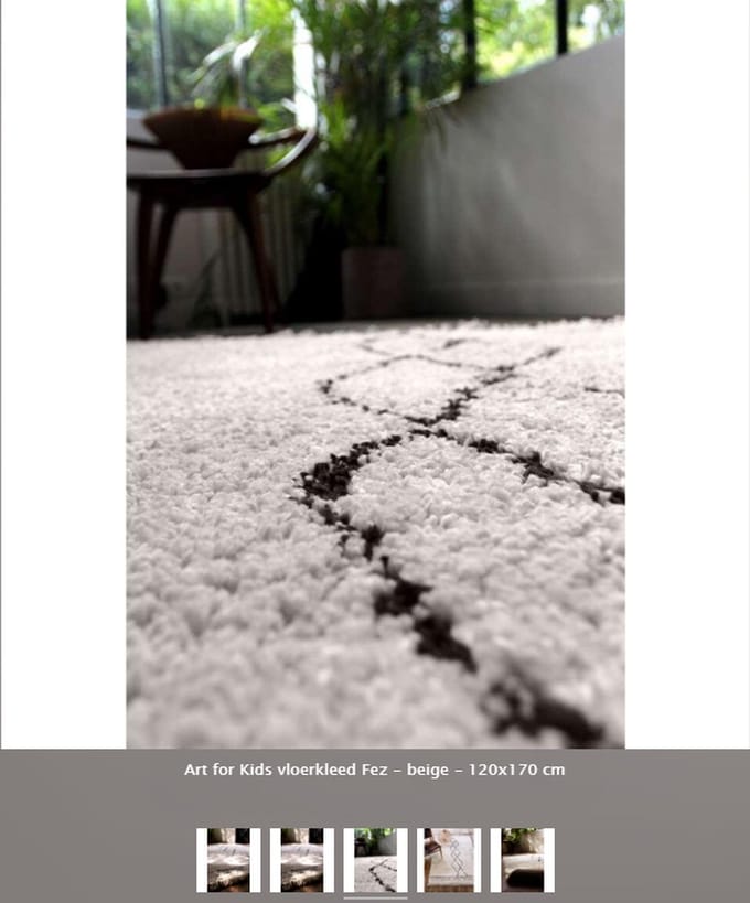 AFK Living - Vloerkleed 'Fez' - Beige/Zwart - 120x170 cm