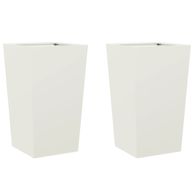 vidaXL - Plantenbakken - 2 - st - 45x45x75 - cm - staal - wit