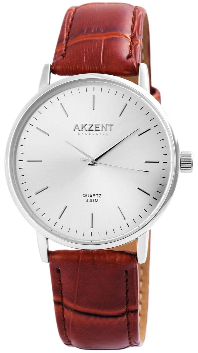 AKZENT Herenhorloge kunstleer Katir, 3 ATM