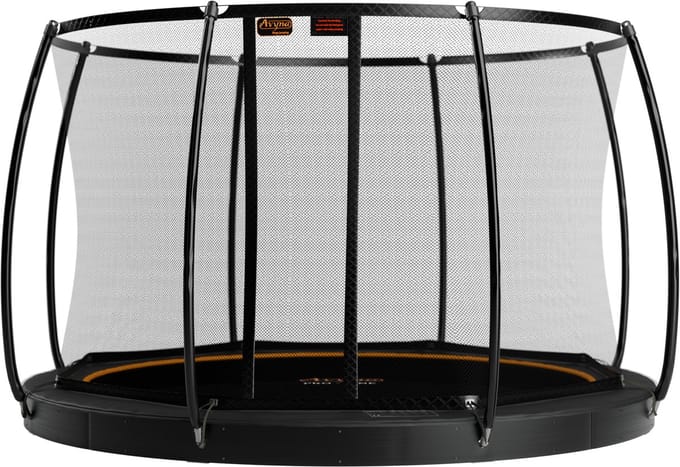 Avyna Trampoline FlatLevel Ø365 met veiligheidsnet | Zwart