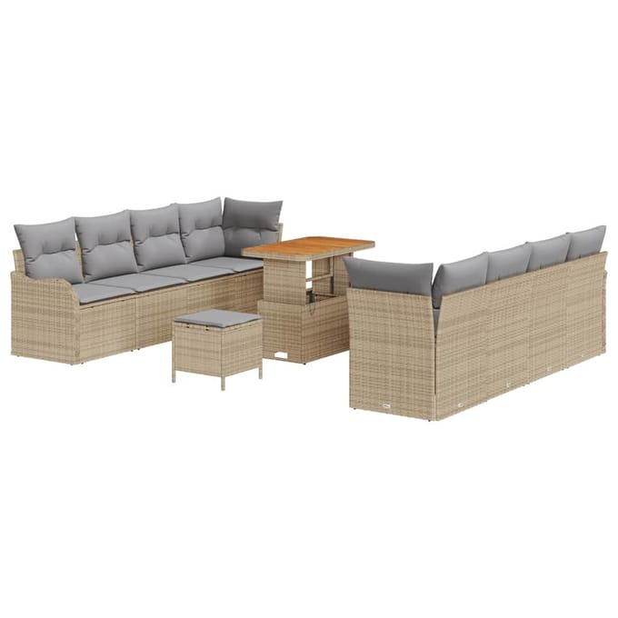 vidaXL Tuin Sofa Set 11 st 10-zits Beige