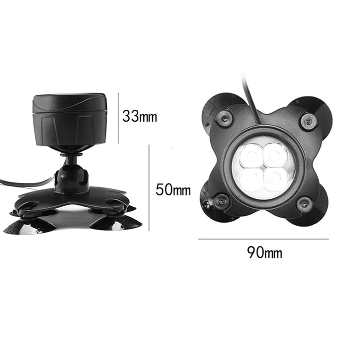 RGB onderwaterduiklamp lichtset met afstandsbediening, lijnbediening, draaibare verlichting US Plug & 4pcs