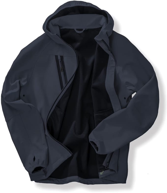 Result 3-Layer Recycled Printable Hooded Casual Unisex Softshell Jacket RT909 - Navy/Navy - M