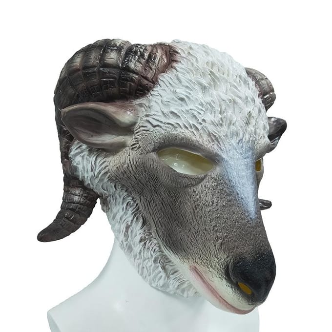 Schaapmasker, feestdier hoofddeksel One size fits all adults wit