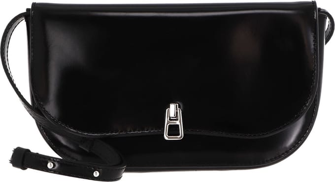 COCCINELLE Leren Schoudertas Magie Shiny Mini Crossover Bag Noir Zwart