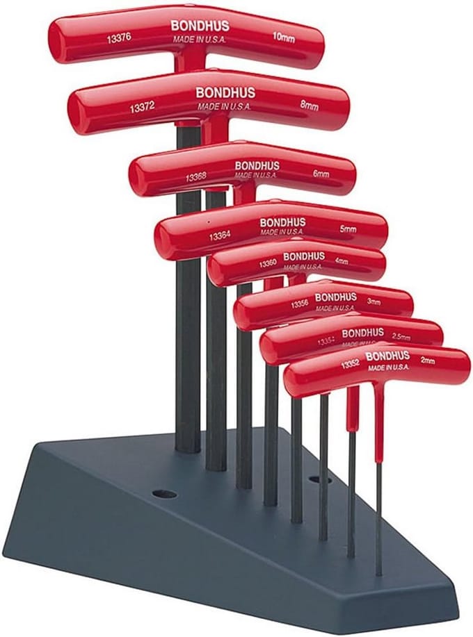 Inbussleutel Set met T-Handvat - 8 Delig Met Standaard (2-10mm)