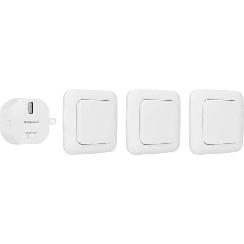 Smartwares SH4-99567 Slaapkamer Schakelset – Plug & Connect  - 1 Inbouwstekker – 3 Wandschakelaars