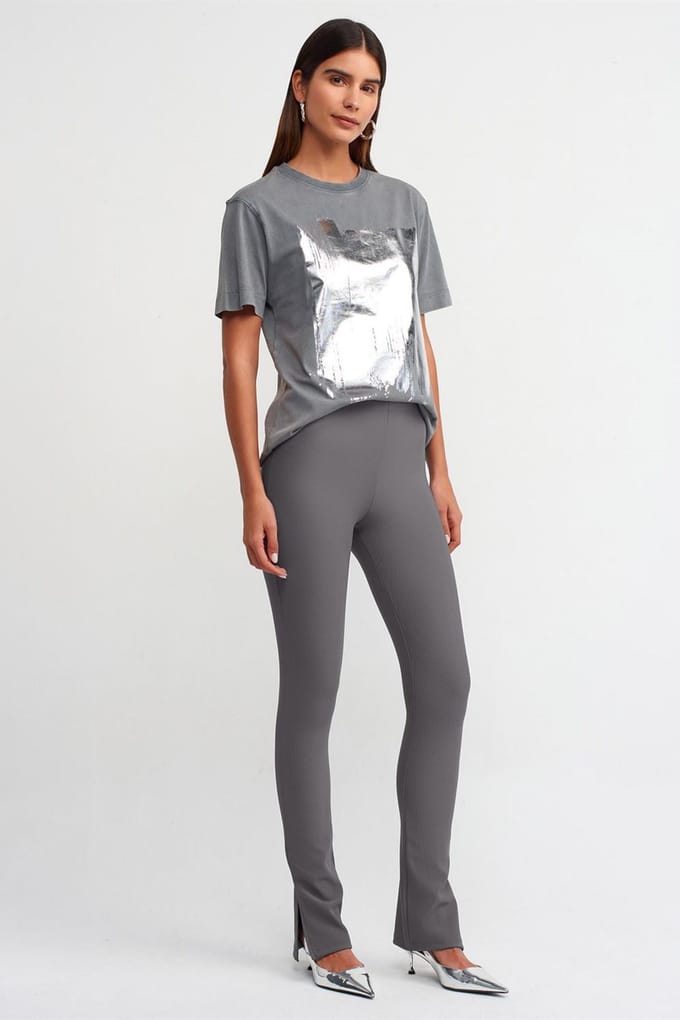 Hoge taille flare leggings met uitsnijding