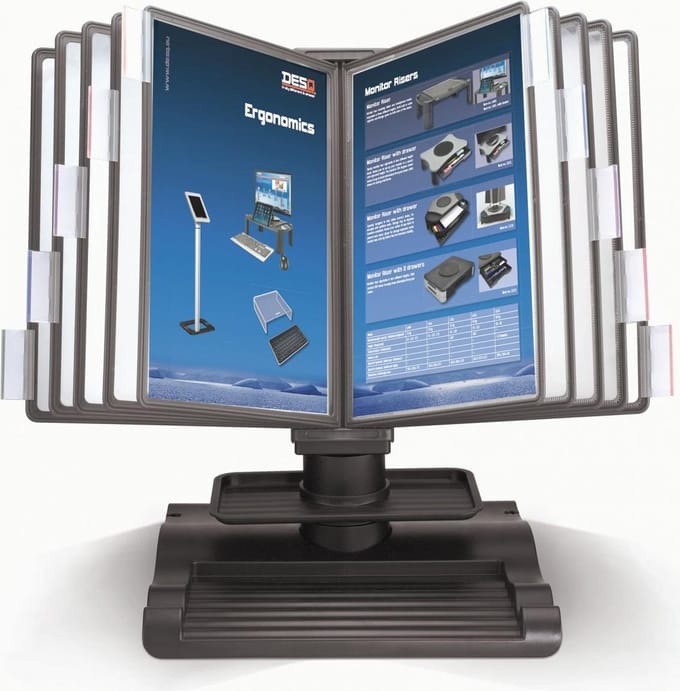 Desq® Bureau-displaypaneelset | Stationaire houder | 10 display panelen