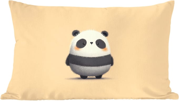Sierkussens - Kussentjes Woonkamer - 50x30 cm - Panda - Beige - Minimalistisch