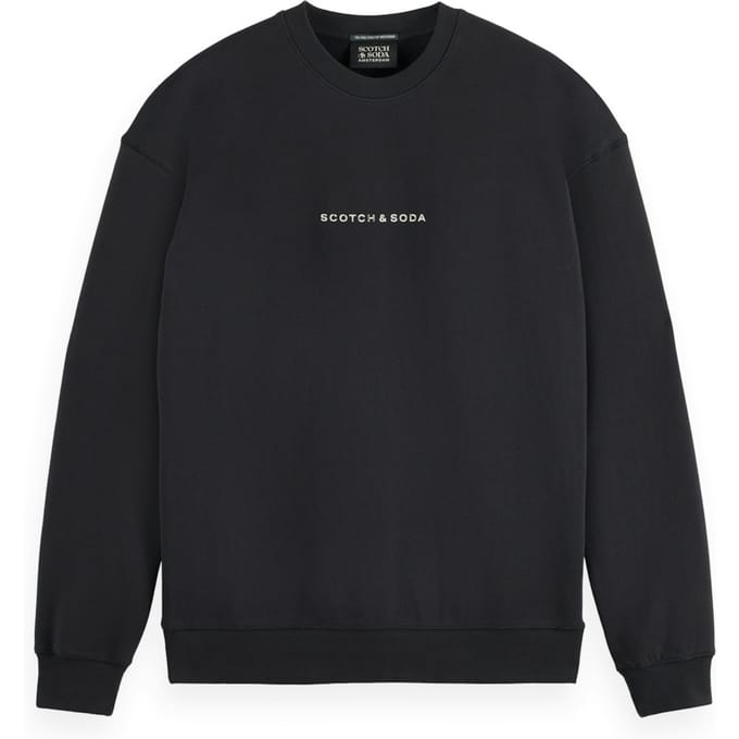 Scotch & Soda Core - Logo Front Chest Sweatshirt Black Taglia: M | Maglioni a maglia Outlet | Uomo | Nero