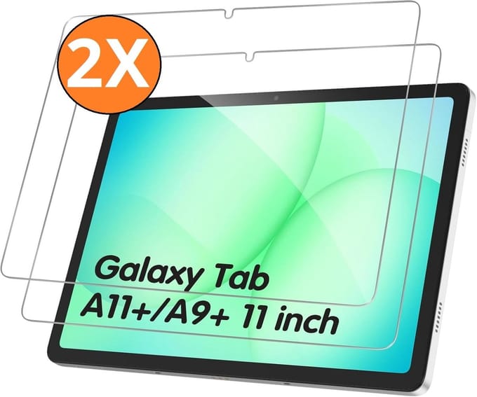 Screenprotecor Geschikt voor Samsung Galaxy Tab A11 Plus 2025 - Bescherm Glas Tempered Glass Screen Protector - 2pack