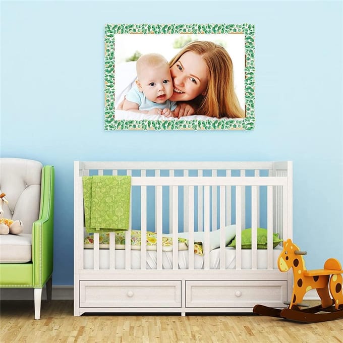 Eucalyptus Uitgesneden Rand Bulletinbord Groen Stickers Lente Rand Sticker voor Thuis School white