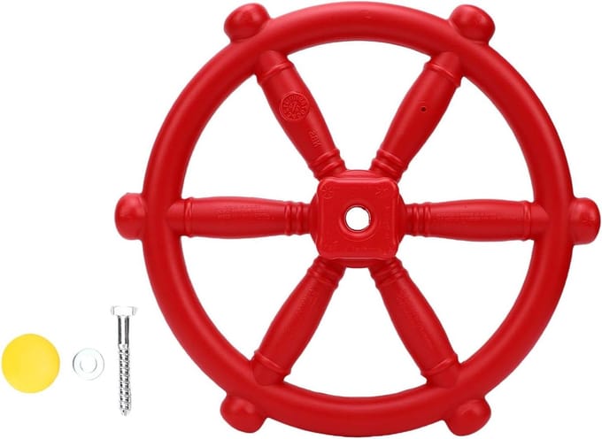 Speelplaats Stuurwiel - Boomhut Accessoire - Buiten Spelen - Realistisch Ontwerp - N.v.t. - Rood