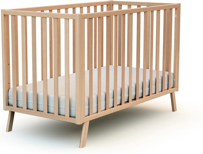 AT4 - Omvormbaar kinderbed KASA in hout Beuken Gelakt 60 x 120 cm