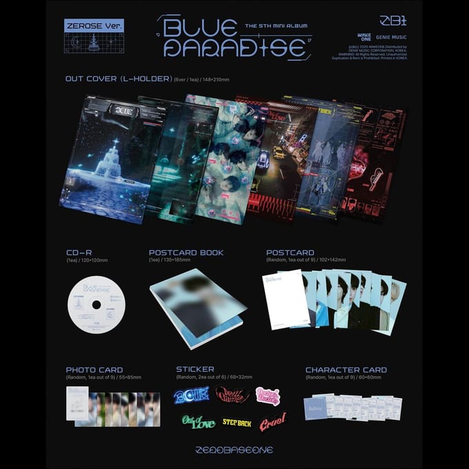 ZEROBASEONE BLUE PARADISE_ ZEROSE Ver. / 5e mini-album [NO POB] Random ver. black