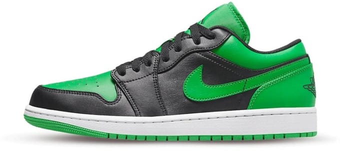 Air Jordan 1 Low Noir Lucky Vert Hommes Baskets Blanc 553558-065 45.5