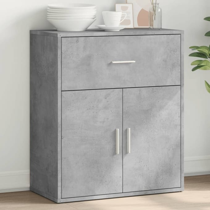 vidaXL - Dressoir - 60x31x70 - cm - bewerkt - hout - betongrijs