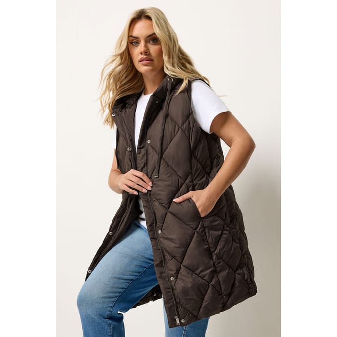 Yours Chocoladebruine Midibodywarmer Size 48