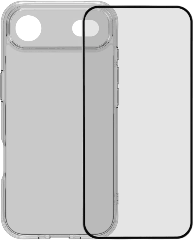 BlueBuilt Protective Back Cover iPhone Air Transparant + BlueBuilt iPhone 17 Air Screenprotector Glas