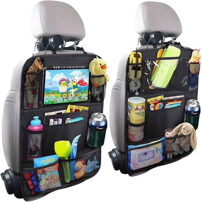Autostoel Organizer de luxe, Auto organizer voor baby en kinderen, met tablethouder