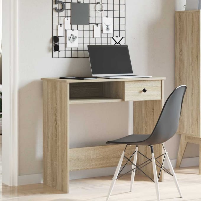 vidaXL - Bureau - 80x40x75 - cm - bewerkt - hout - sonoma - eikenkleurig