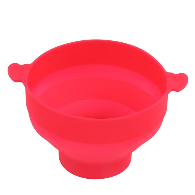 Magnetron Popcorn Kom met Transparant Deksel en Handvat Inklapbare Siliconen Popcorn Maker voor roze