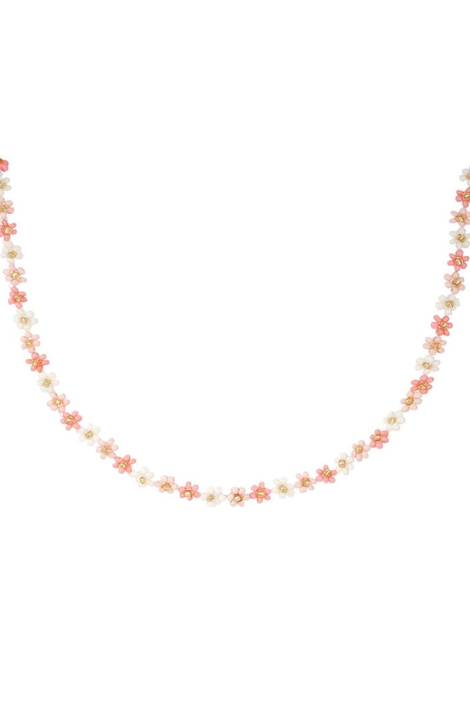 Bijoutheek Collier Bloemen Roze