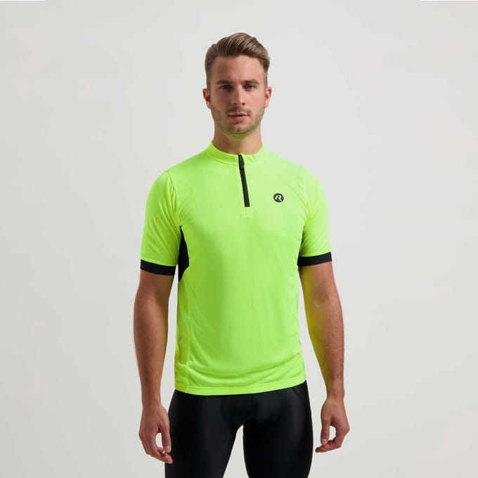 Rogelli Core Heren Fietsshirt - Korte Mouw - Korte Rits - Fluor/Zwart