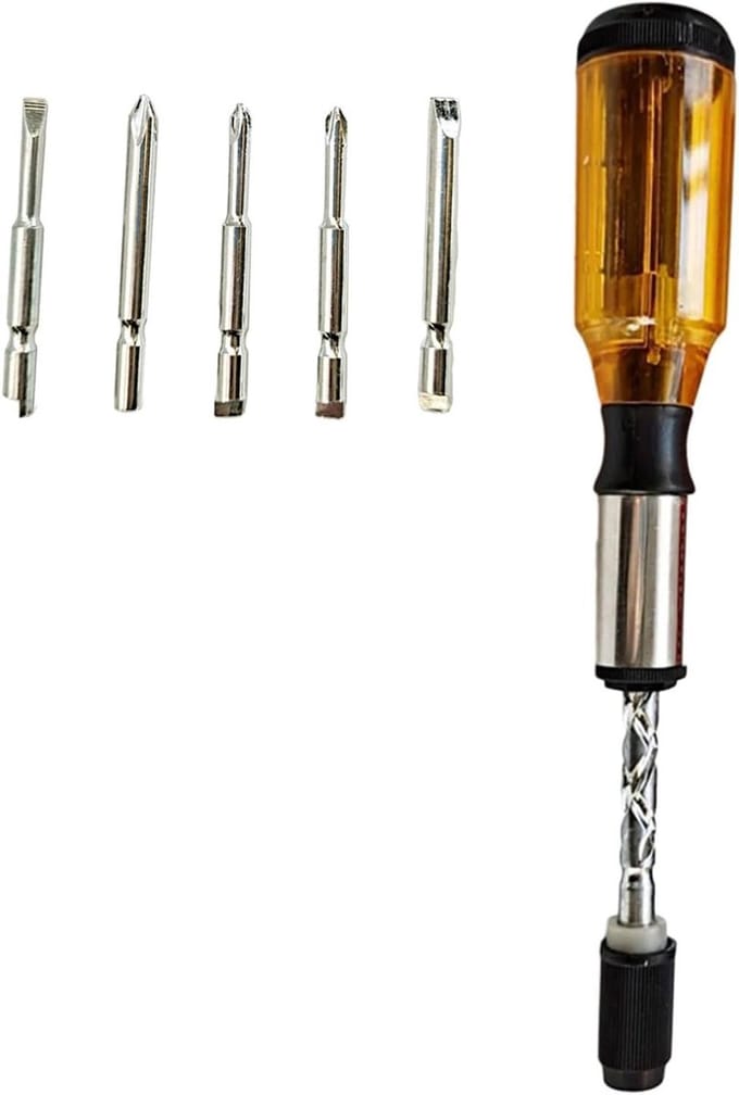 Push Pull Ratchets Schroevendraaier met 5 Schroevendraaier Hoofden Ratels Schroevendraaier Multifunctionele Schroevendraaier Ratcheting