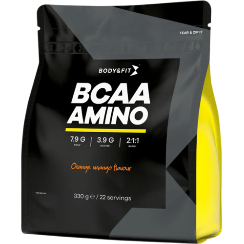 Body & Fit BCAA Amino - Aminozuren - 2:1:1 BCAA - Sinaasappel & Mango - 330 gram (22 doseringen)