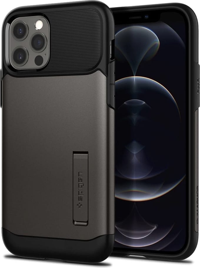 Spigen Slim Armor Apple iPhone 12 Pro Max Hoesje Gunmetal