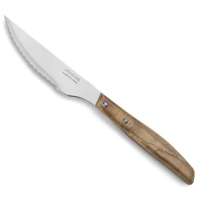 Bestekset - ARCOS - 6 Steakmessen + 6 Vorken - Roestvrij Staal - Geperst Hout - 12 stuks