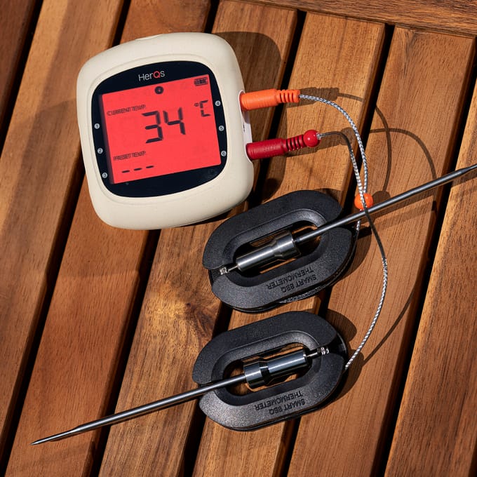 HerQs - EasyBBQ pro - BBQ thermometer – Keuken thermometer, barbecue, digitale, kerntemperatuur, vleesthermometer, Bluetooth, app, draadloos, thermometer
