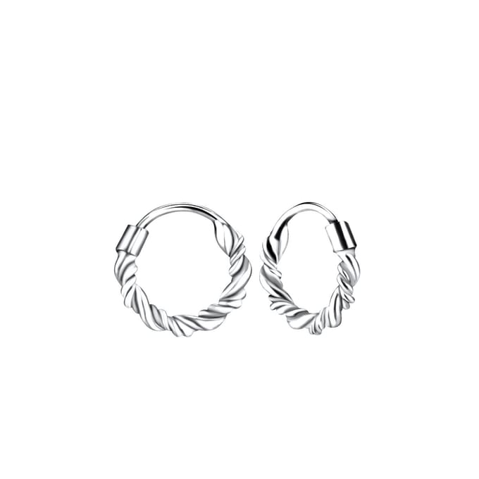Joy|S - Zilveren oorringen - 10 mm - kabel twisted