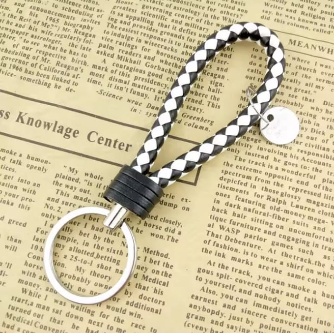Chique Sleutelhanger - PU Leer - Zwart/Wit - Cadeau - Keychain - Hippe sleutel hanger - CHPN