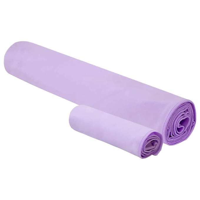 vidaXL - Sporthanddoek - Set - 2 - st - Paars - 50 - x - 30 - cm, - 200 - x - 100 - cm