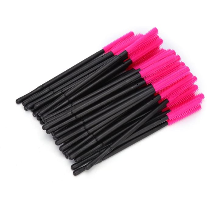 50StuksSetWegwerpWimperborstelMake-upBorstelsMascaraApplicatorSchoonheidstoolRozenrood rozerode kleur