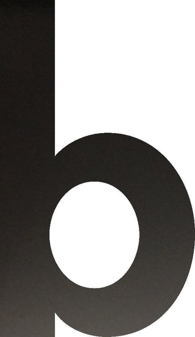 Huisnummer 15 cm - Letter b - Mat Zwart RVS