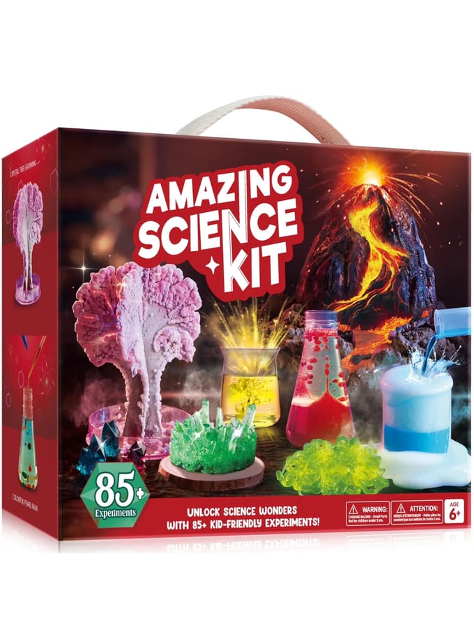 Plus de 85 Kits Scientifiques STEM conçus pour les Enfants Expériences Instructives Jouets Date de Naissance Cadeaux de Noël conçus pour Garçons Filles Âge 6-12 red